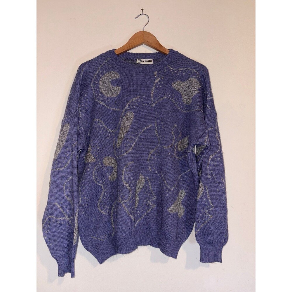 Tino Tosca Abstract Boho Blue Sweater - Unsized (Roughly Women’s Large)